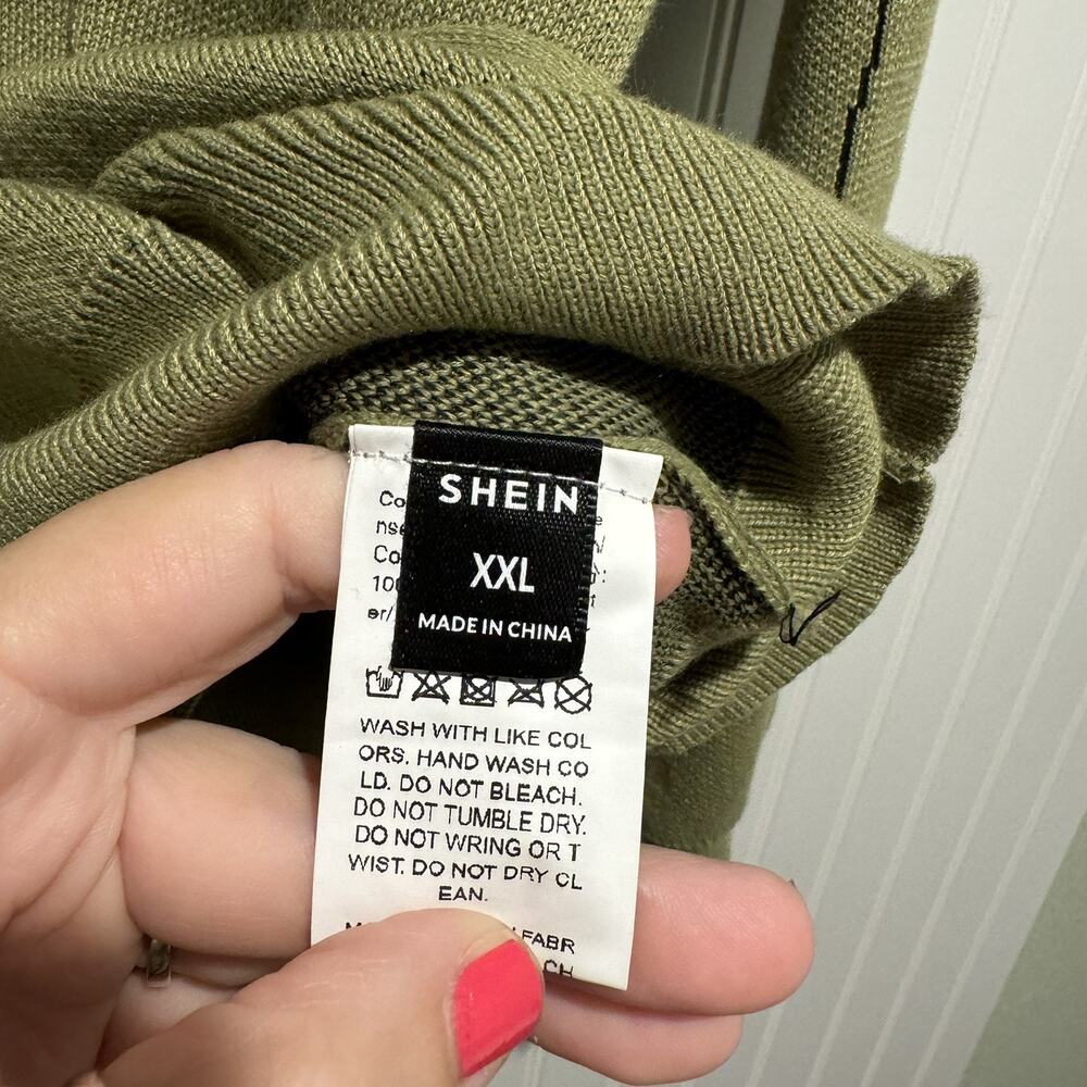 Shein Green Cat Sweater Size XXL - Picture 3 of 5